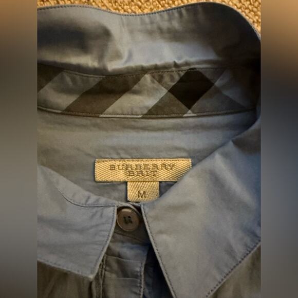 Burberry Brit denim chambray blue tunic shirt with ruffled front  M - Picture 6 of 14